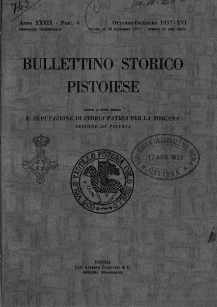 Bullettino storico pistoiese