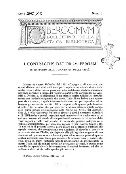 Bergomum bollettino della civica biblioteca