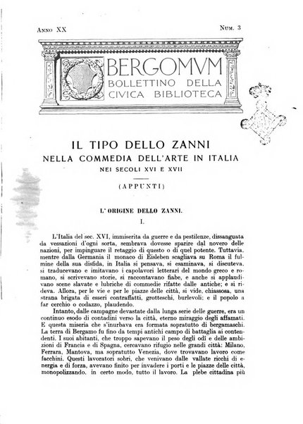 Bergomum bollettino della civica biblioteca