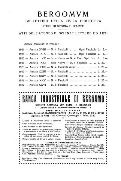 Bergomum bollettino della civica biblioteca