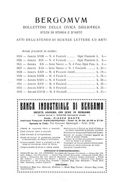 Bergomum bollettino della civica biblioteca