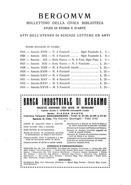 Bergomum bollettino della civica biblioteca