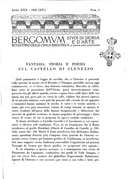 Bergomum bollettino della civica biblioteca