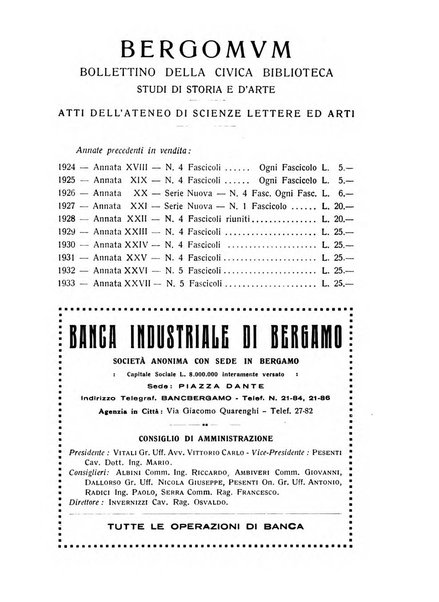 Bergomum bollettino della civica biblioteca