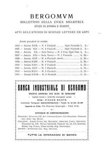 Bergomum bollettino della civica biblioteca