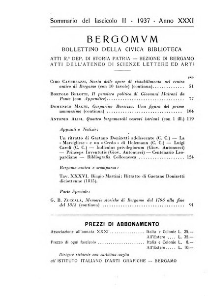 Bergomum bollettino della civica biblioteca