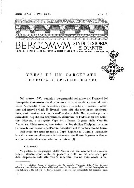 Bergomum bollettino della civica biblioteca