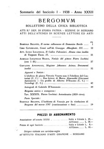 Bergomum bollettino della civica biblioteca