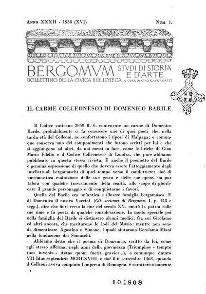 Bergomum bollettino della civica biblioteca