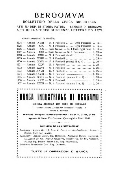 Bergomum bollettino della civica biblioteca