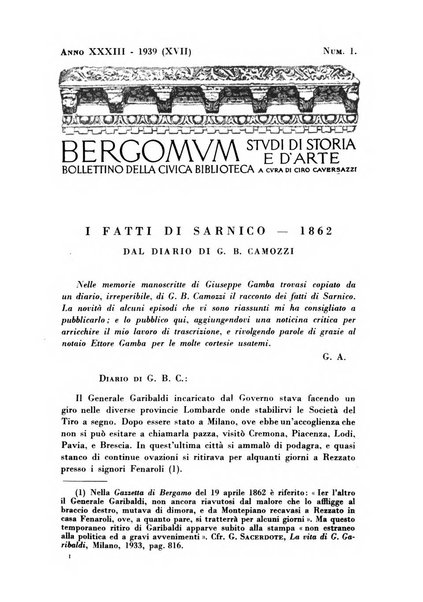 Bergomum bollettino della civica biblioteca