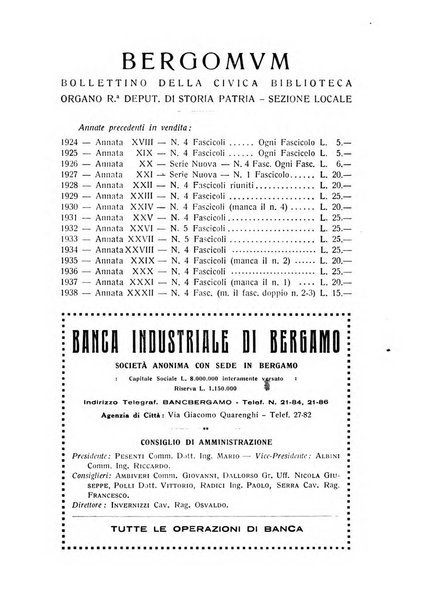 Bergomum bollettino della civica biblioteca