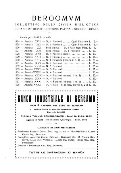 Bergomum bollettino della civica biblioteca