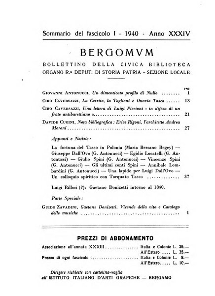 Bergomum bollettino della civica biblioteca