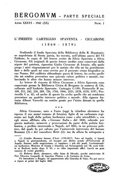 Bergomum bollettino della civica biblioteca