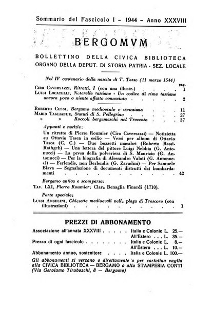 Bergomum bollettino della civica biblioteca