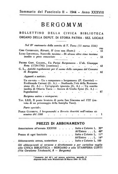 Bergomum bollettino della civica biblioteca