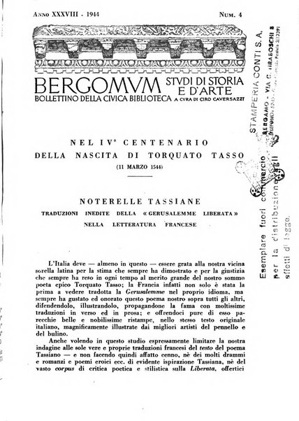 Bergomum bollettino della civica biblioteca