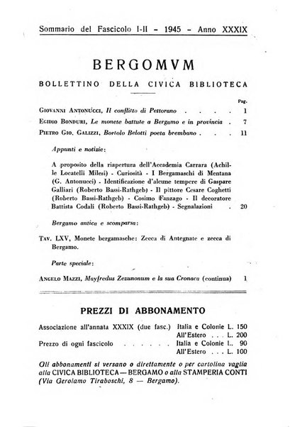 Bergomum bollettino della civica biblioteca