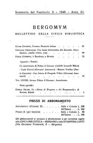 Bergomum bollettino della civica biblioteca