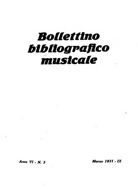 Bollettino bibliografico musicale