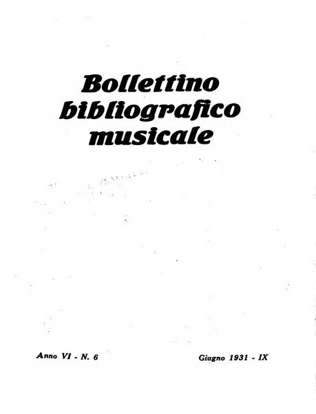 Bollettino bibliografico musicale