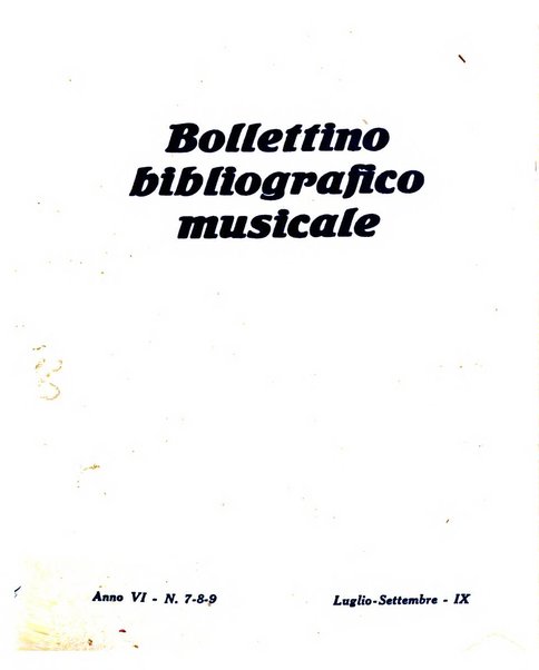 Bollettino bibliografico musicale