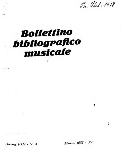 Bollettino bibliografico musicale