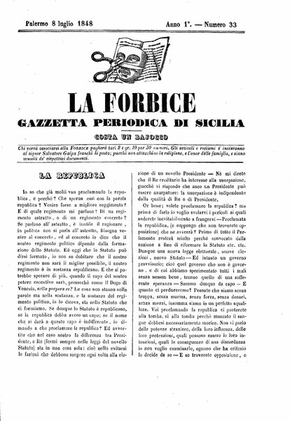 La forbice : gazzetta periodica di Sicilia