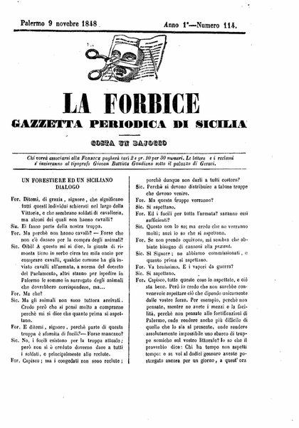 La forbice : gazzetta periodica di Sicilia