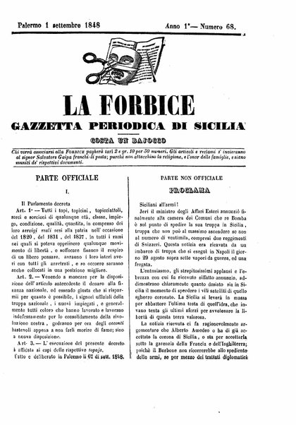 La forbice : gazzetta periodica di Sicilia