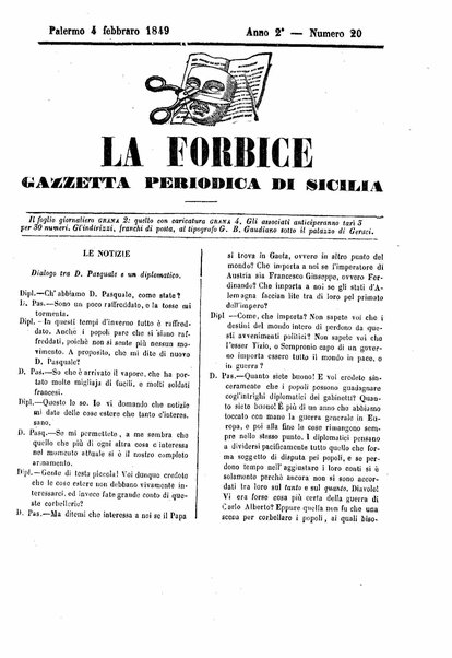 La forbice : gazzetta periodica di Sicilia