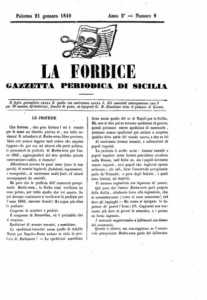 La forbice : gazzetta periodica di Sicilia