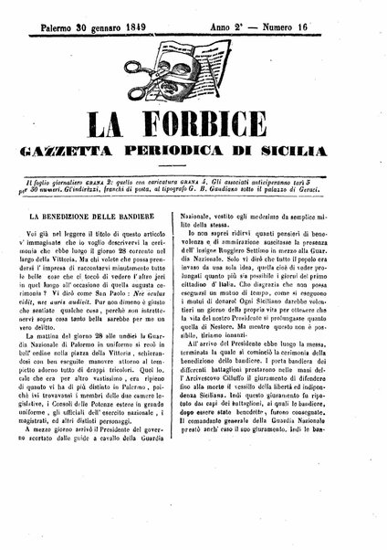 La forbice : gazzetta periodica di Sicilia