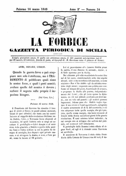 La forbice : gazzetta periodica di Sicilia