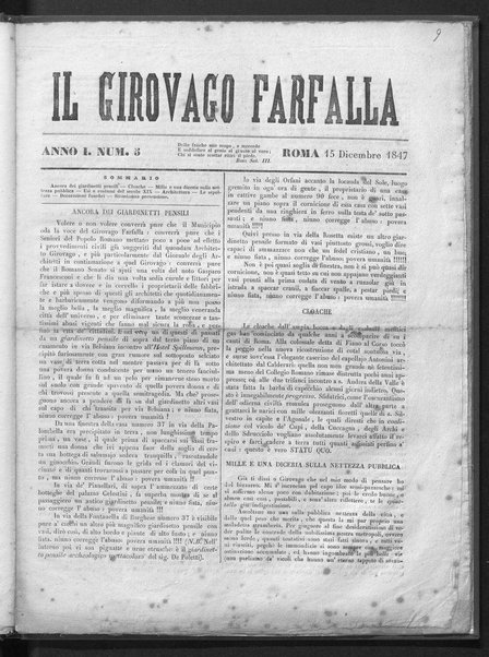 Il girovago farfalla : giornale spezialente d'arti