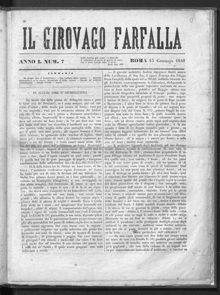 Il girovago farfalla : giornale spezialente d'arti