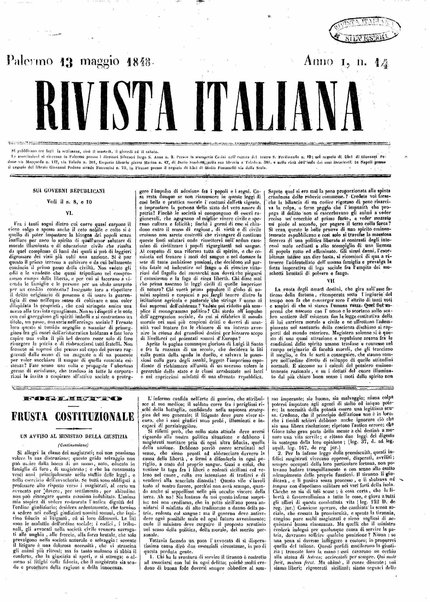 Rivista italiana : giornale politico, letterario, artistico / Direttore Angelo Bandiera