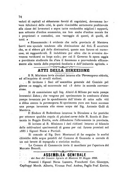 Bollettino del comizio agrario di Mantova e dei distretti riuniti di Asola, Bozzolo, Canneto sull'Oglio, Gonzaga, Ostiglia, Volta