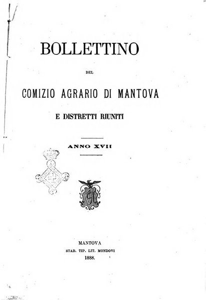 Bollettino del comizio agrario di Mantova e dei distretti riuniti di Asola, Bozzolo, Canneto sull'Oglio, Gonzaga, Ostiglia, Volta