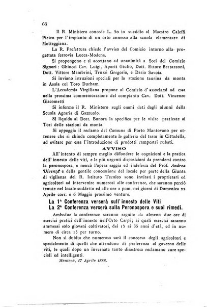 Bollettino del comizio agrario di Mantova e dei distretti riuniti di Asola, Bozzolo, Canneto sull'Oglio, Gonzaga, Ostiglia, Volta