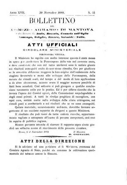 Bollettino del comizio agrario di Mantova e dei distretti riuniti di Asola, Bozzolo, Canneto sull'Oglio, Gonzaga, Ostiglia, Volta