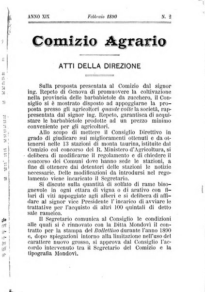 Bollettino del comizio agrario di Mantova e dei distretti riuniti di Asola, Bozzolo, Canneto sull'Oglio, Gonzaga, Ostiglia, Volta