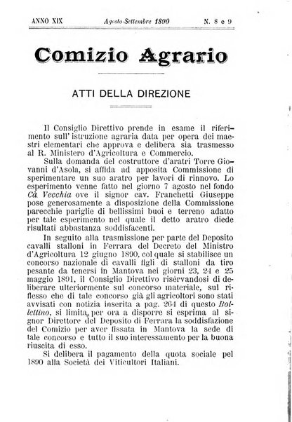 Bollettino del comizio agrario di Mantova e dei distretti riuniti di Asola, Bozzolo, Canneto sull'Oglio, Gonzaga, Ostiglia, Volta