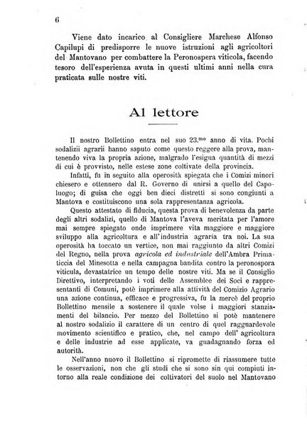 Bollettino del comizio agrario di Mantova e dei distretti riuniti di Asola, Bozzolo, Canneto sull'Oglio, Gonzaga, Ostiglia, Volta