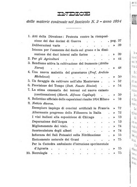 Bollettino del comizio agrario di Mantova e dei distretti riuniti di Asola, Bozzolo, Canneto sull'Oglio, Gonzaga, Ostiglia, Volta