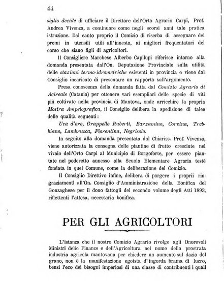 Bollettino del comizio agrario di Mantova e dei distretti riuniti di Asola, Bozzolo, Canneto sull'Oglio, Gonzaga, Ostiglia, Volta