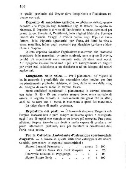 Bollettino del comizio agrario di Mantova e dei distretti riuniti di Asola, Bozzolo, Canneto sull'Oglio, Gonzaga, Ostiglia, Volta