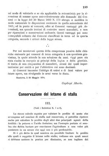 Bollettino del comizio agrario di Mantova e dei distretti riuniti di Asola, Bozzolo, Canneto sull'Oglio, Gonzaga, Ostiglia, Volta