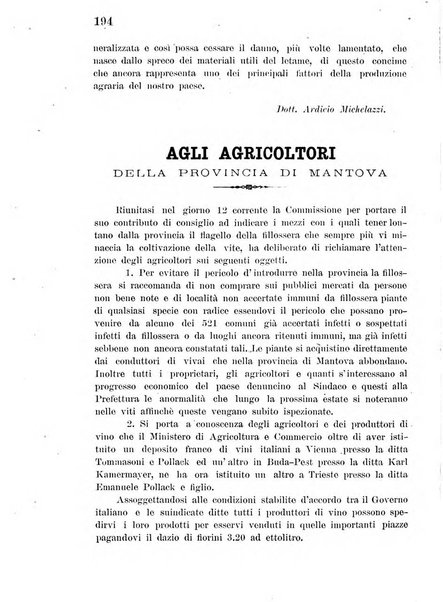 Bollettino del comizio agrario di Mantova e dei distretti riuniti di Asola, Bozzolo, Canneto sull'Oglio, Gonzaga, Ostiglia, Volta